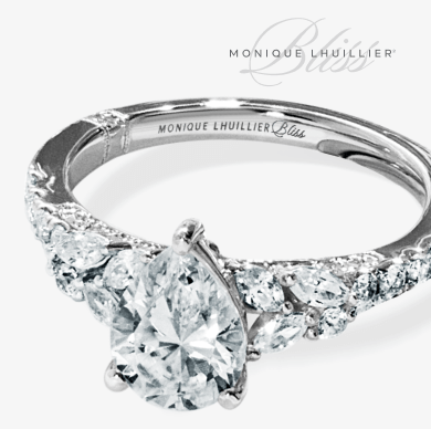 Monique Lhuillier Bliss Pear-Shaped Lab-Grown diamond Engagement Ring 2 ct tw 18K White Gold