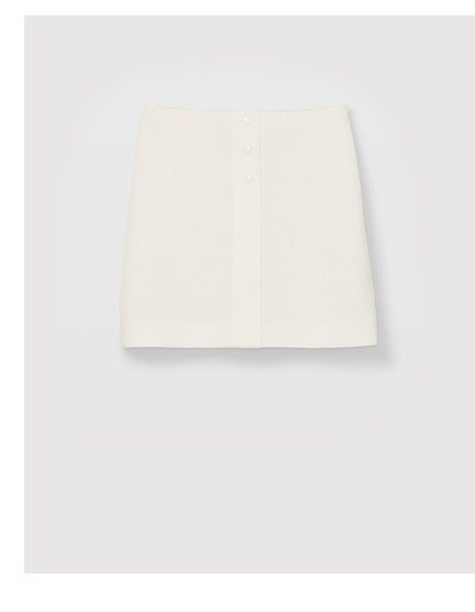 Textured Button Mini Skirt