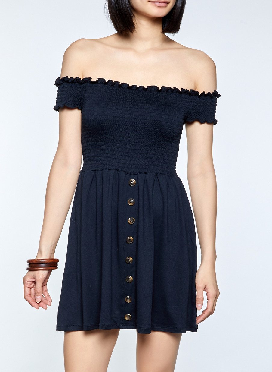 Off the Shoulder Skater Dress