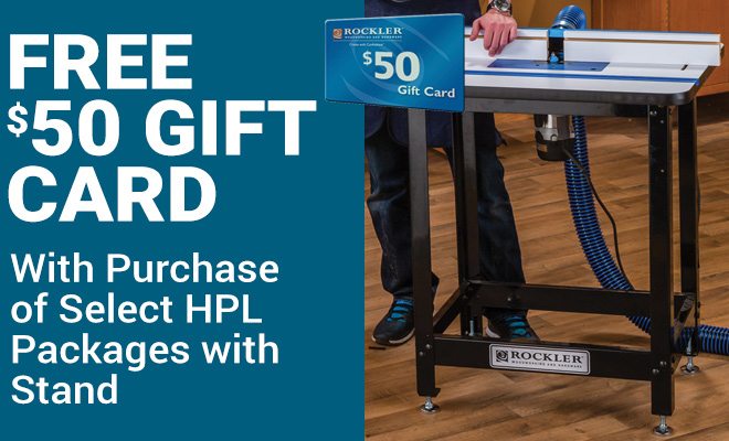 Free $50 Gift Card with Purchase of Select HPL Packages with Stand. 