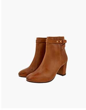 BEL STRAP LEATHER ANKLE BOOTS