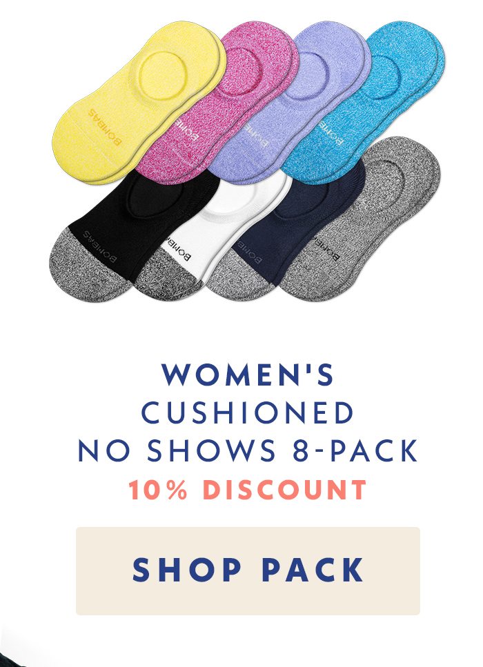 Women's Cushioned No Shows 8 Pack | Shop Pack