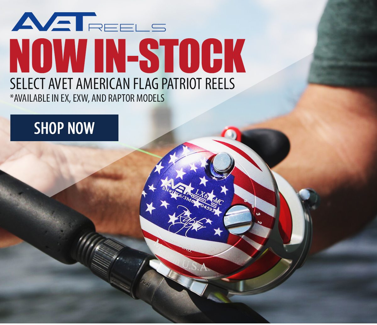 In Stock New Avet American Flag Patriot Reels TackleDirect