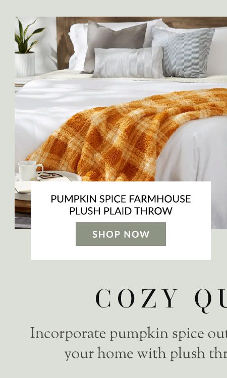 Pumpkin Spice Farmhouse Plush Plaid Throw 