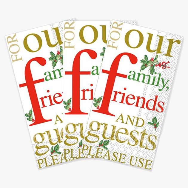 Family, Friends, and Guests Christmas 32-Count Paper Guest Towels