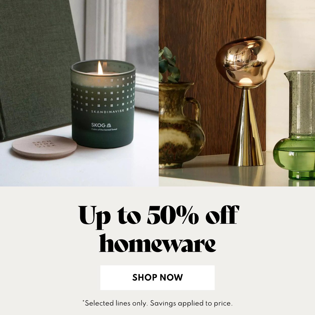 Up to 50% off homeware