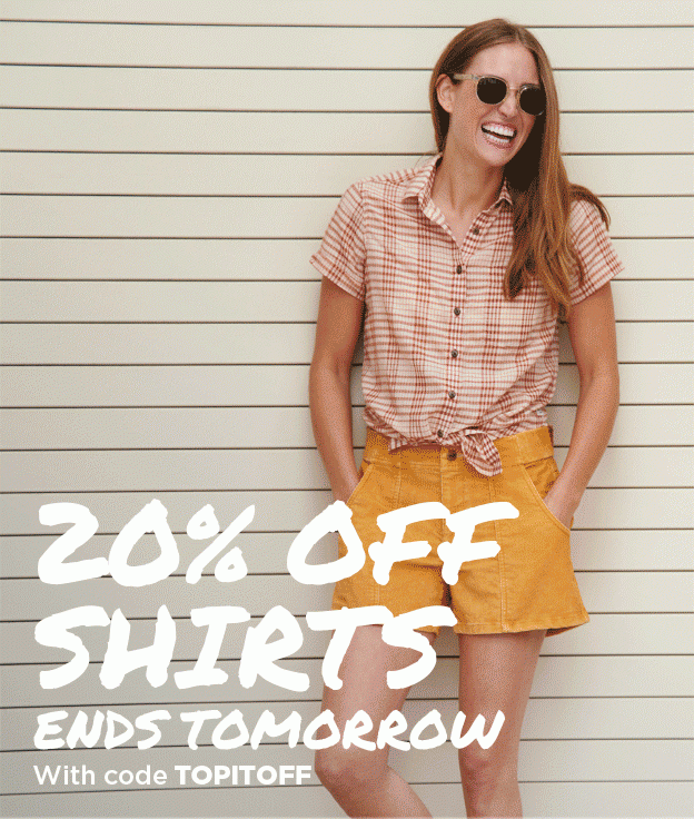 20% Off Shirts Ends Tomorrow. Shop with code TOPITOFF.