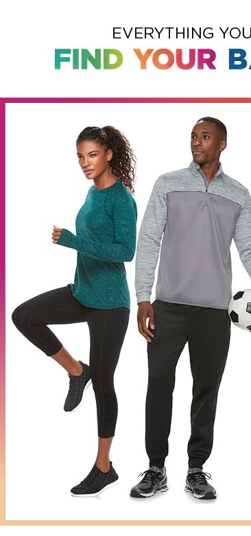 25 to 50% off tek gear and fila sport workout clothes for men, boys 8 to 20, women and petites. sele