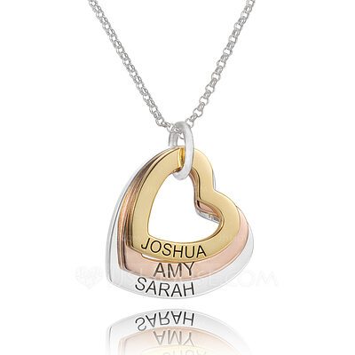 Custom Sterling Silver Heart Engraving/Engraved Three Heart ...