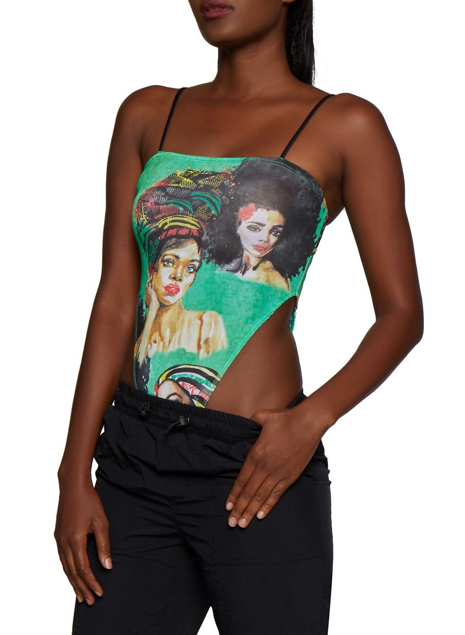 African Girl High Cut Thong Bodysuit