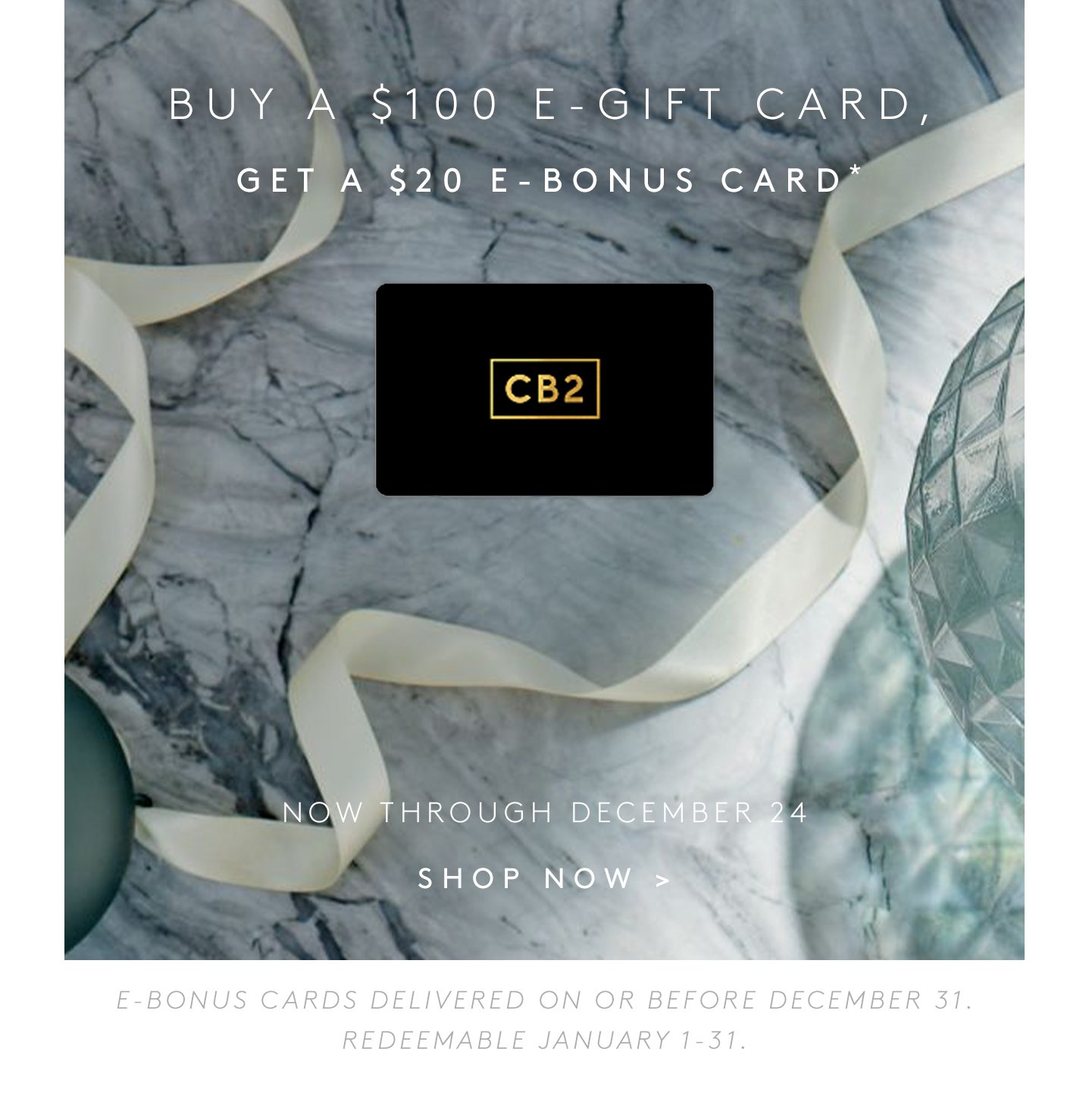 Cb2 on sale credit card