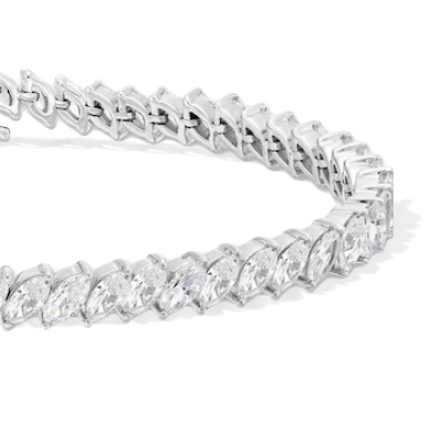 Diamond Line Bracelet 7 ct tw Marquise-cut 14K White Gold 7.25''