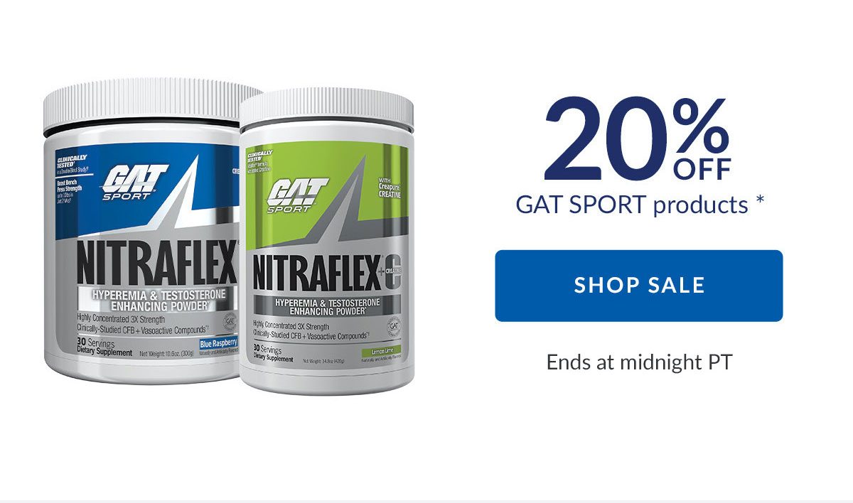 20% OFF GAT SPORT products * | SHOP SALE | Ends at midnight PT
