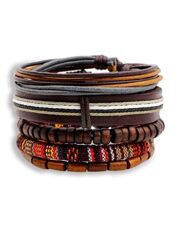 Multilayer Bead Leather Bracelet