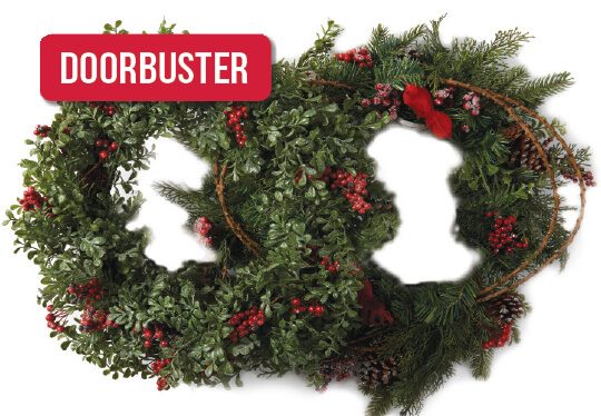 ENTIRE STOCK Blooming Holiday Wreaths.