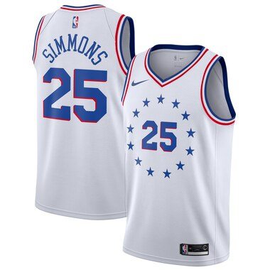 Nike Ben Simmons Philadelphia 76ers White 2018/19 Swingman Jersey - Earned Edition