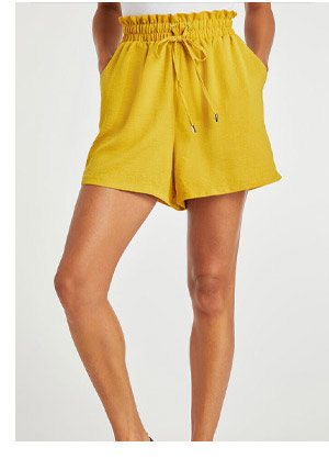 mustard yellow shorts peacocks