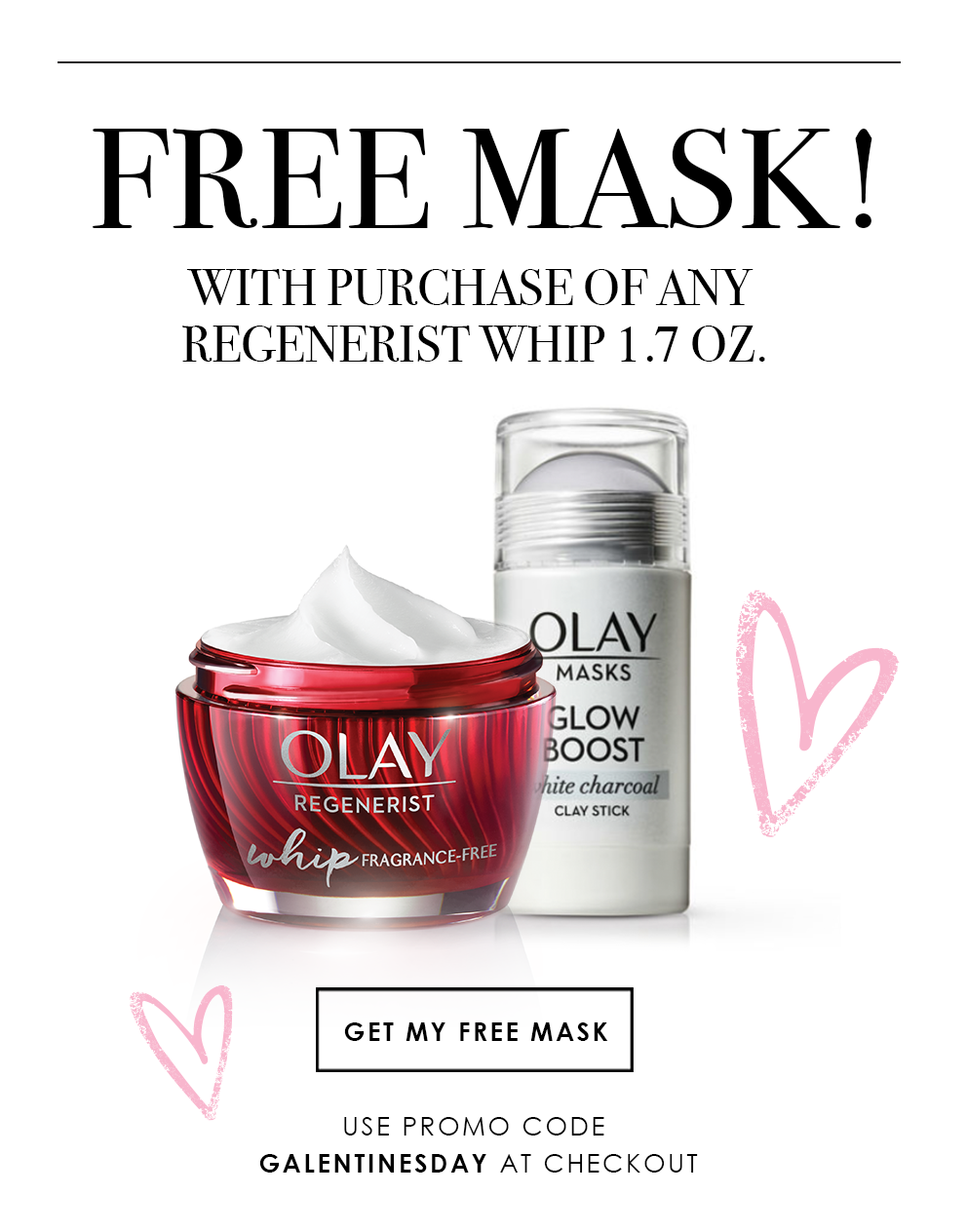Get a free mask use code GALENTINESDAY