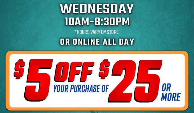 $5 off $25. Exclusions apply. Use code E241120