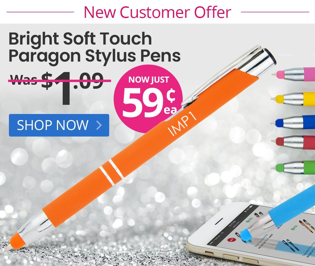 Bright Soft Touch Paragon Pens for only 59¢ each!