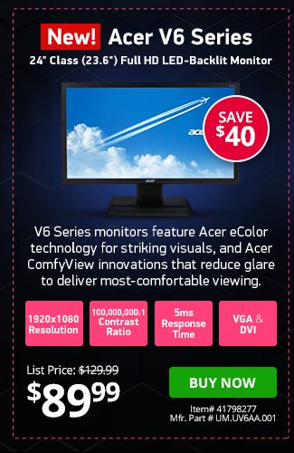 Acer 24" Class V246HQL bd Full HD Monitor | 41798277 | Shop Now