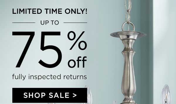 Limited Time Only! - Up To 75% Off - Fully Inspected Returns - Shop Sale - Ends 10/10