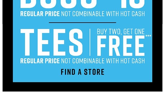 In-Store Only Tees Buy Two Get One Free