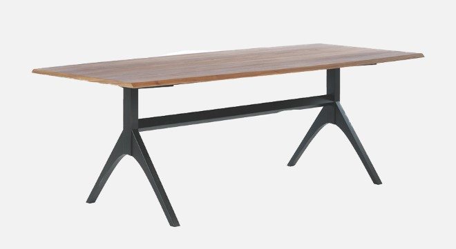OREGAN 10 Seat Walnut And Black Curved Dining Table £995.00