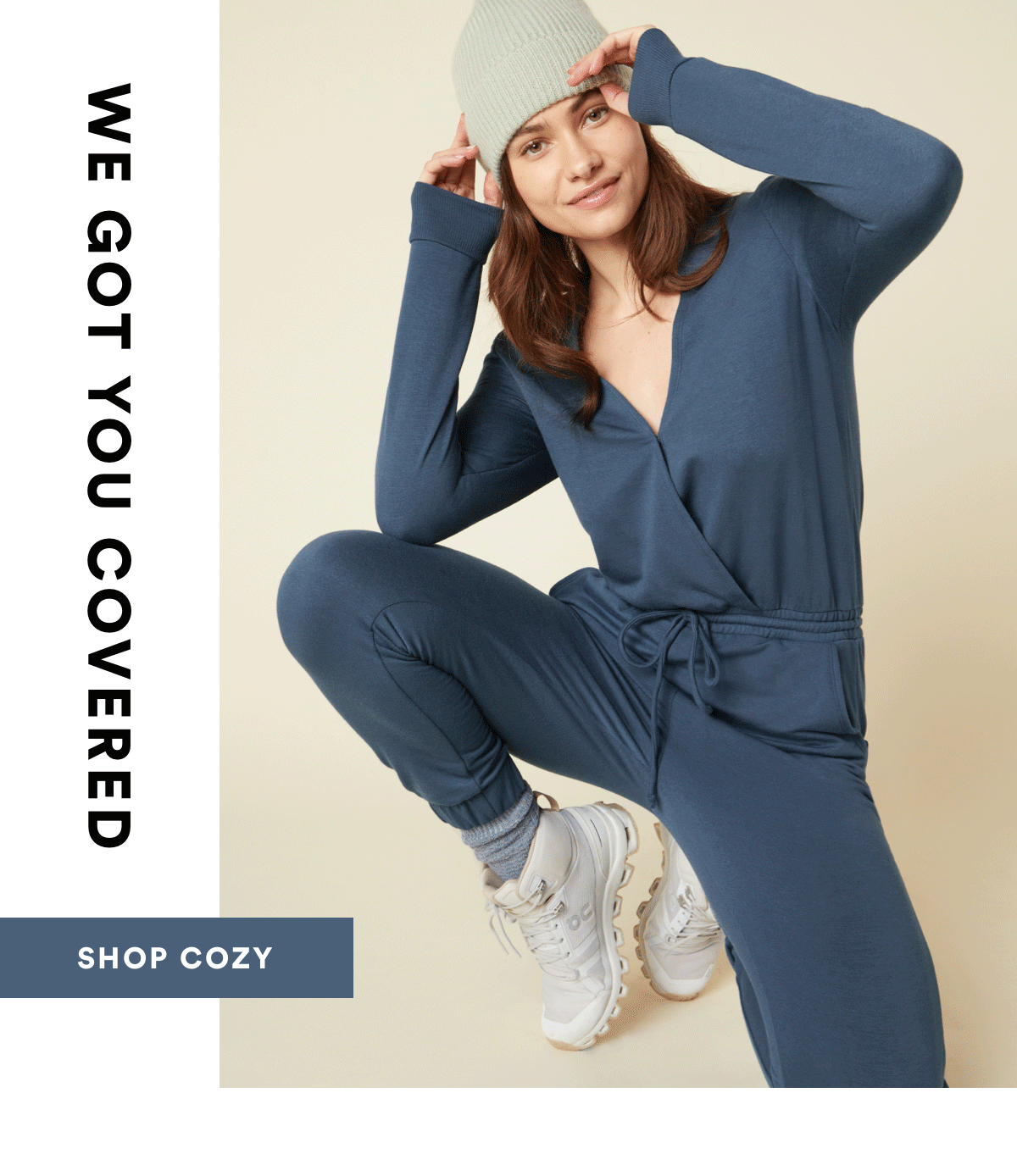Shop New Cozy Overlapping Jumpsuit