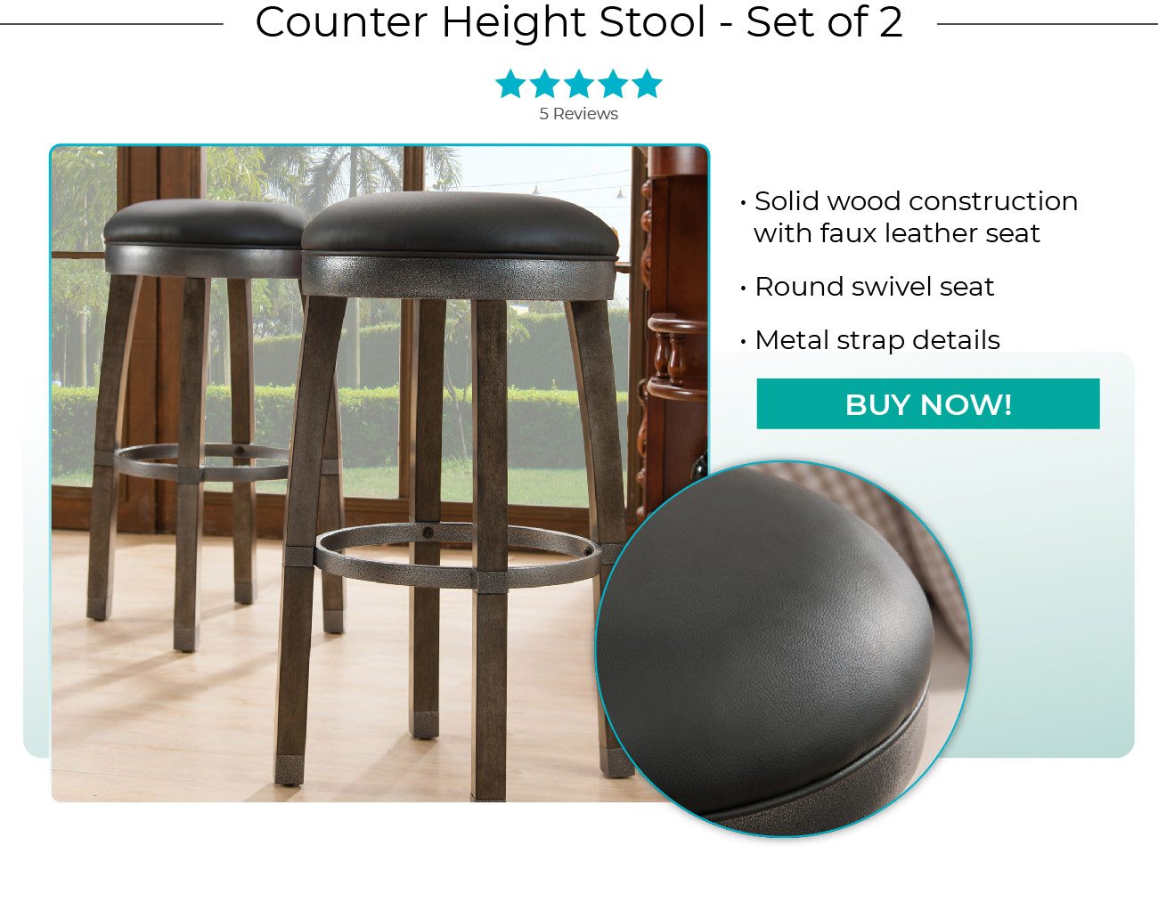 Counter Height Stool - Set of 2