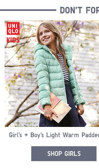 LIGHT WARM PADDED JACKETS - NOW $29.90 - SHOP GIRLS