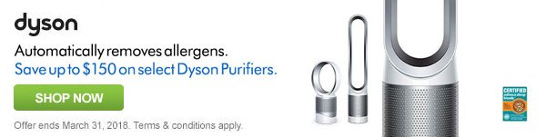 Dyson - Save up to $150 on select purifiers