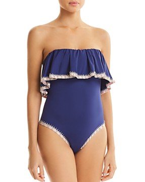 Platinum Crochet Trim Flutter One Piece Swimsuit - 100% Exclusive