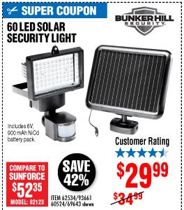 View 60 LED Solar Security Light