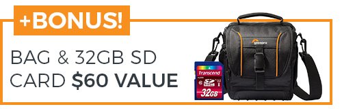 +BONUS! Lowepro Bag & 32GB SD CArd ($60 Value)