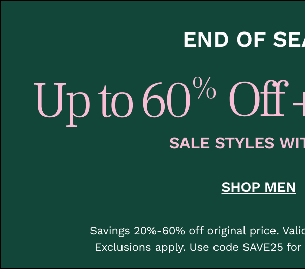 End of Season Sale | SHOP MEN