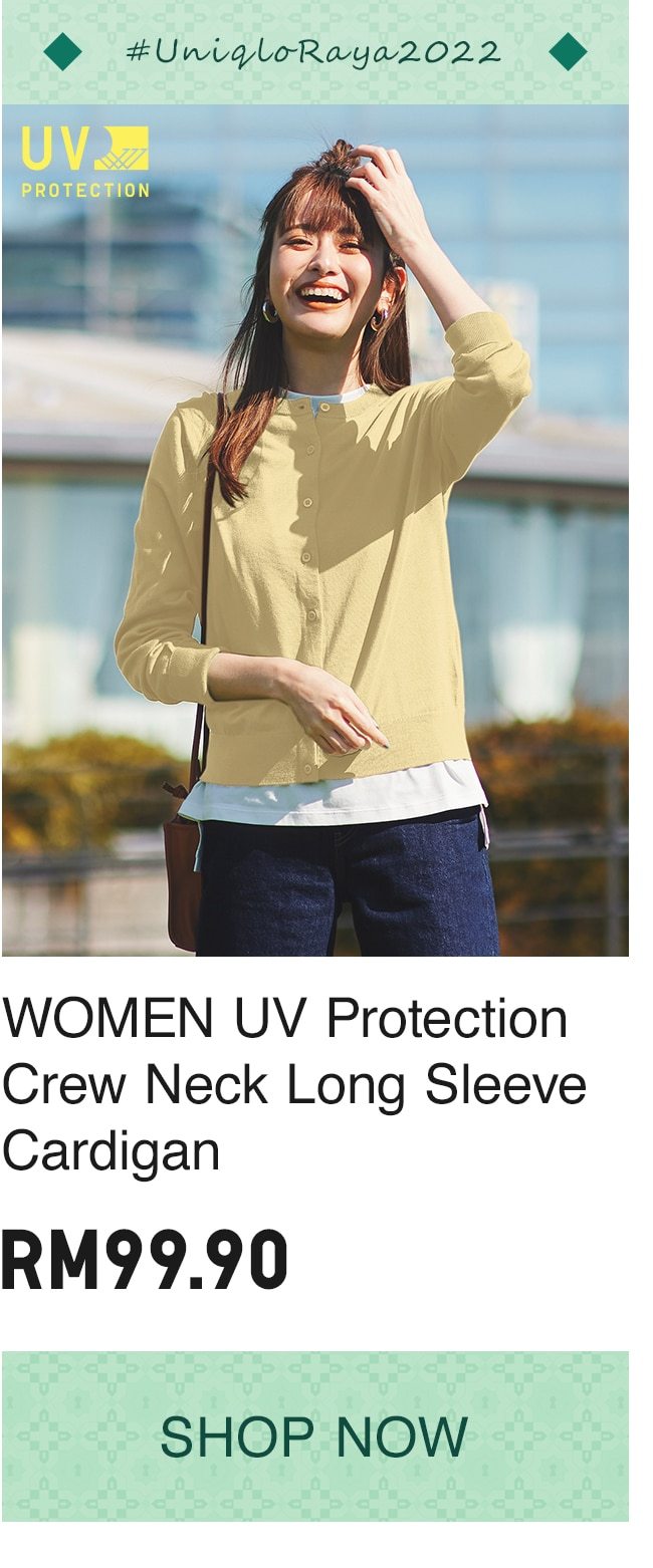 WOMEN UV Protection Crew Neck Long Sleeve Cardigan