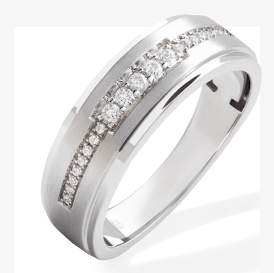 Men's Diamond Five-Stone Wedding Band 1/5 ct tw 10K White Gold