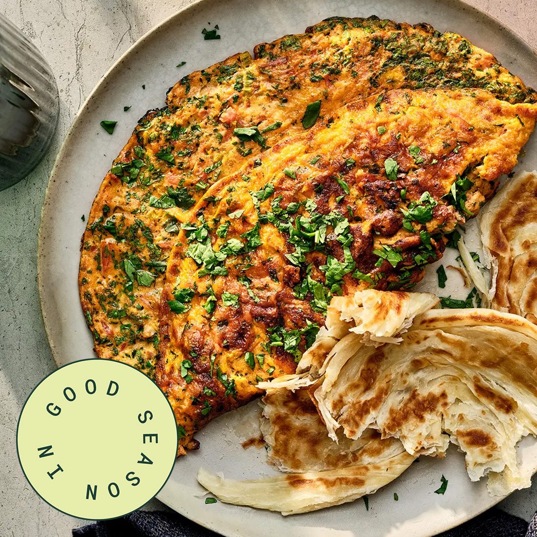 Desi Omelet with Tomato and Scallions