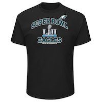 Men's Philadelphia Eagles NFL Pro Line by Fanatics Branded Black Super Bowl LII Bound Heart and Soul T-Shirt