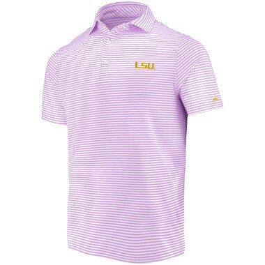 Vineyard Vines LSU Tigers Purple Winstead Stripe Sankaty Performance Polo