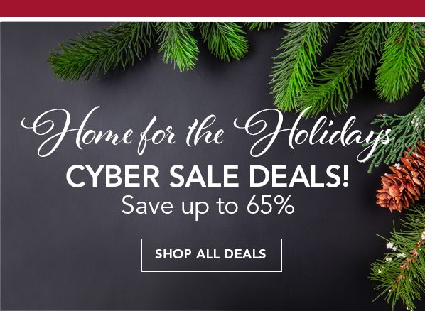 Home for the Holidays Cyber Sale Deals! Save up to 65% OFF Shop All Deals