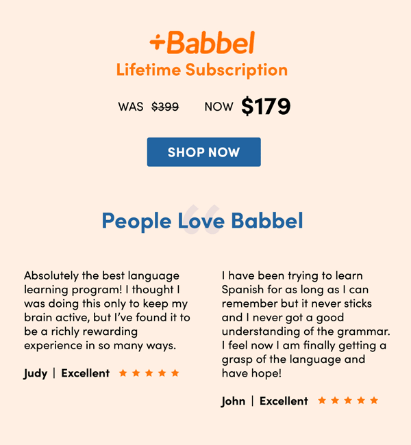 Lifetime Access to Our Best-Selling App! Babbel | Shop Now