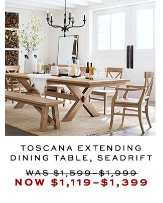TOSCANA EXTENDING DINING TABLE, SEADRIFT