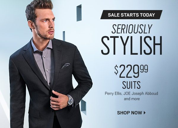 SALE STARTS TODAY | $229.99 Suits - Perry Ellis, JOE Joseph Abboud and more + BOGO + Shop Clearance - SHOP NOW