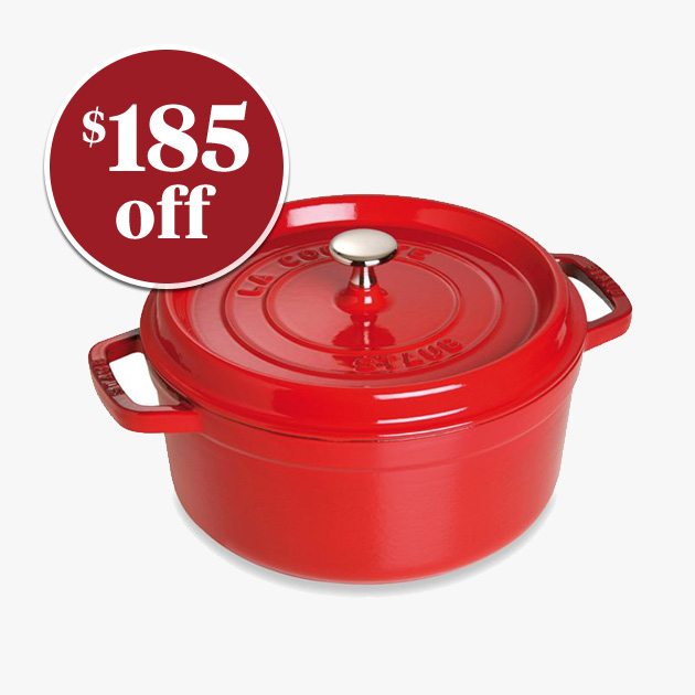 Staub 4-Quart Round French Cocette in Cherry or Black - $185 Off