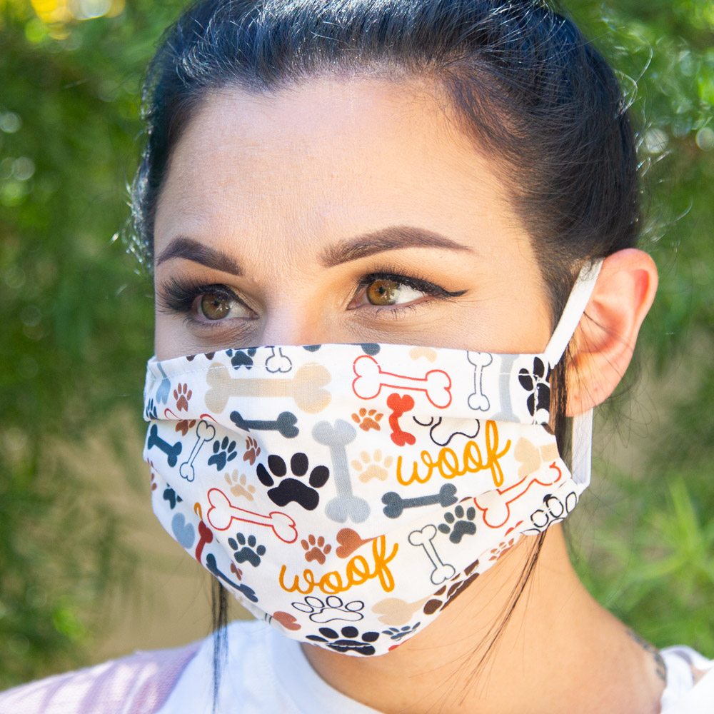 Image of You Had Me At Woof Double Layer Protective Face Covering, Natural