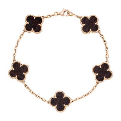 Van Cleef & Arpels Letterwood Vintage Alhambra Bracelet, Contemporary