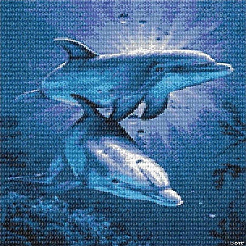 Crafting Spark (Wizardi) - Dolphins' Dating WD222 14.9 x 18.9 inches Wizardi Diamond Painting Kit