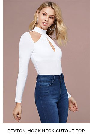 PEYTON MOCK NECK CUTOUT TOP